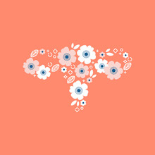 Floral Uterus. Woman Reproductive Health. Art Print. Vector Illustration