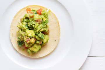 Vegan guacamole tacos