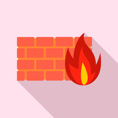 Canvas Print - Firewall icon. Flat illustration of firewall vector icon for web design