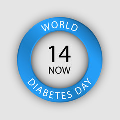 Sticker - Global diabetes day concept background. Realistic illustration of global diabetes day vector concept background for web design