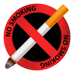 Wall Mural - Public no smoking icon. Realistic illustration of public no smoking vector icon for web design isolated on white background