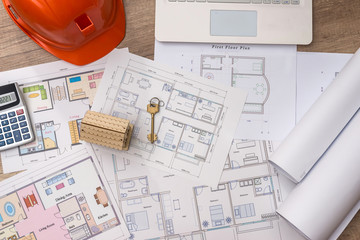 House model with key on printed project