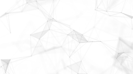 Leinwandbilder - Abstract white futuristic background. White background. connecting dots and lines on white background. 4k rendering.