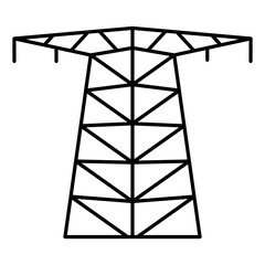 Wall Mural - Large electric tower icon. Outline large electric tower vector icon for web design isolated on white background
