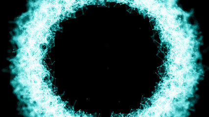 Poster - Global network connections with points and lines. Abstract circular background. Futuristic circle. 4k rendering.