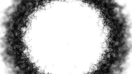 Poster - Global network connections with points and lines. Abstract circular background. Futuristic circle. 4k rendering.