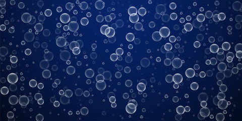 Wall Mural - Random soap bubbles abstract background. Blowing b