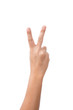 © stockfamily - Female Hand Showing Number two , victory sign