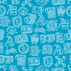 Aufkleber - Bitcoin cryptocurrency digital pattern background