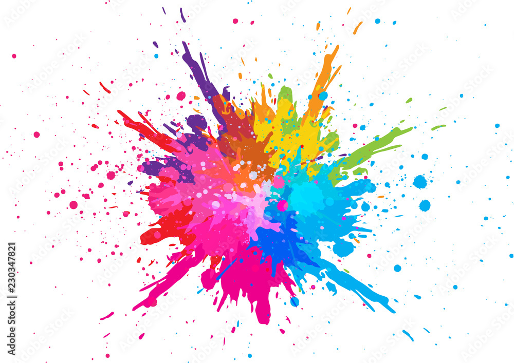 abstract splatter color background. illustration vector design - obrazy, fototapety, plakaty 