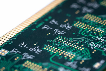 Part of a computer electronic board close-up.
