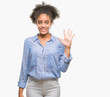 © Krakenimages.com - Young afro american woman over isolated background showing and pointing up with fingers number five while smiling confident and happy.
