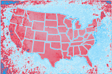 Sticker - United States of America States Map Abstract