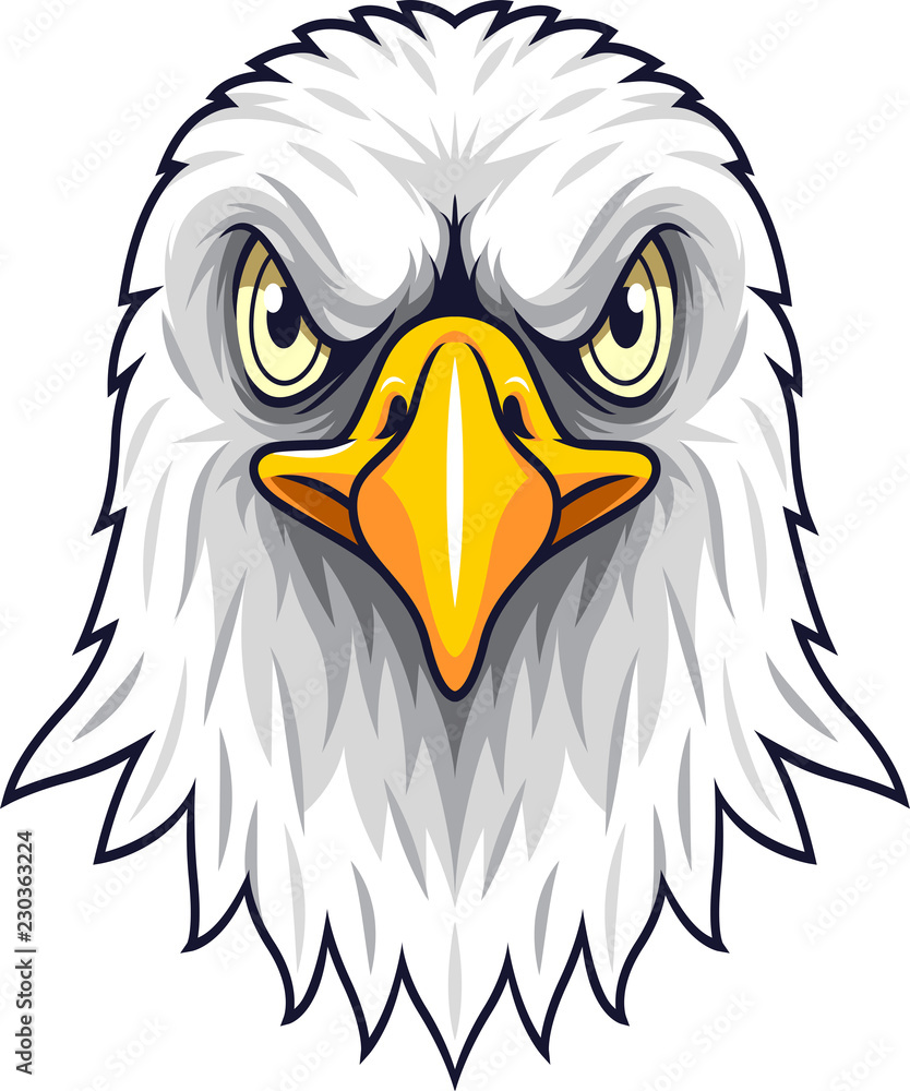 Cartoon Eagle head mascot Stock Vector | Adobe Stock, image size:834x1000
