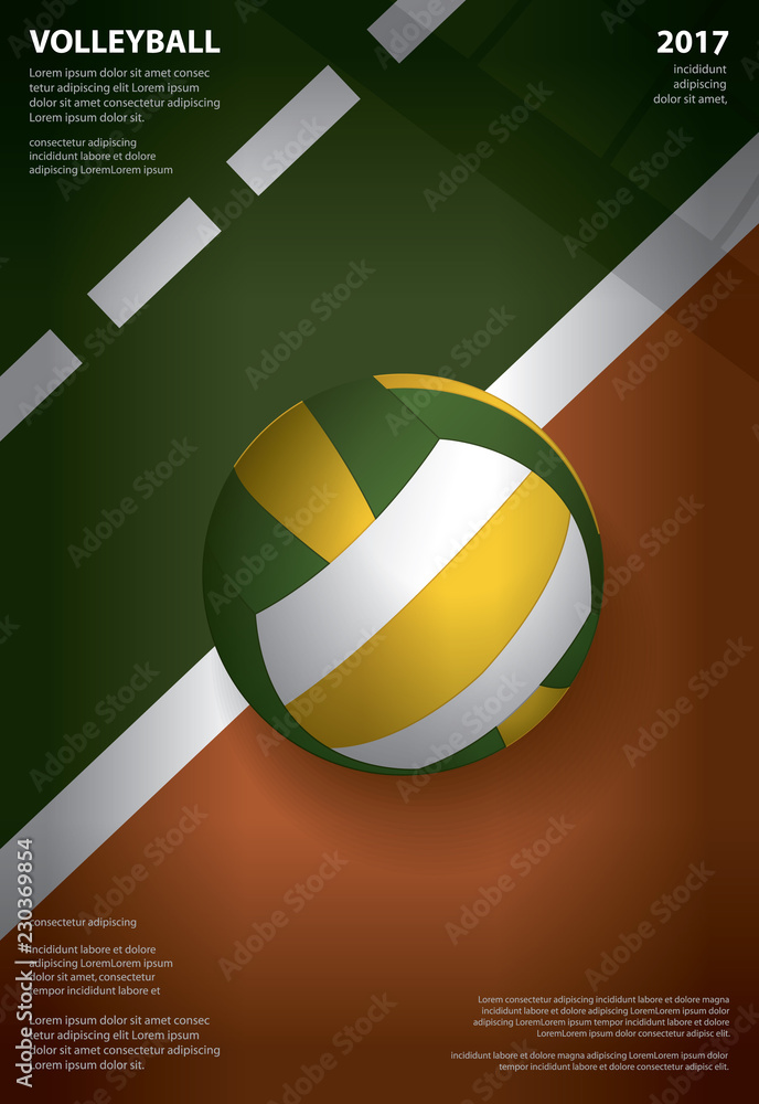 Volleyball Tournament Poster Template Design Vector Illustration Stock ...