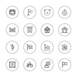 Collection of 16 outline small icons
