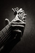 Guitarist hand close-up