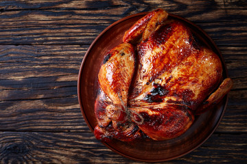 Wall Mural - grilled chicken with golden brown crispy skin