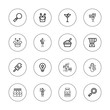 © Nadir - Collection of 16 outline glass icons