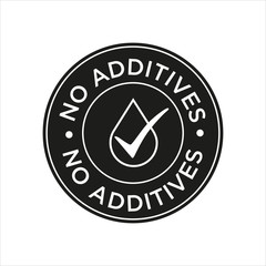 Poster - Additives free. Black and white round icon