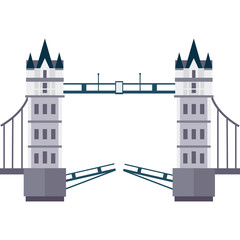 Wall Mural - London Tower Bridge in Flat Style Vector Illustration