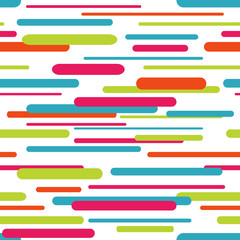 Wall Mural - Seamless pattern with geometric dynamic background with colorful lines and rounded shapes