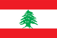 Vector Flag Of The Lebanese Republic. Proportion 2:3. The National Flag Of Lebanon.