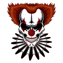 Vector Image Of A Skull Of A Clown In A Jabot.
