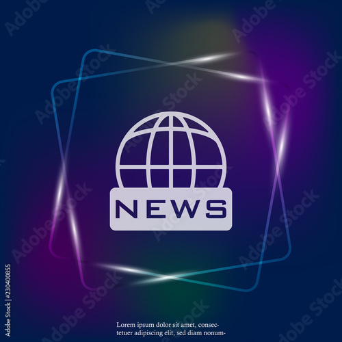 Vector Neon Light Icon Set World News Image Inscription News On The Globe Layers Grouped For Easy Editing Illustration For Your Design Buy This Stock Vector And Explore Similar Vectors At Adobe