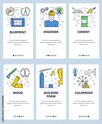 Vector Web Site Linear Art Onboarding Screens Template