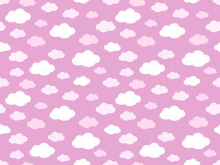 Poster - Cute Clouds Pattern. Endless Vector.