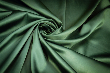 Crepe fabric satin green