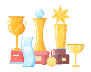 Wall Mural - award winning cup and trophy variegation color set