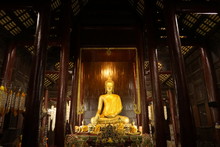 Buddha Statue In Temple In Thailand