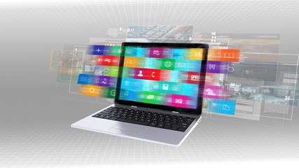 Wall Mural - internet concept on a laptop