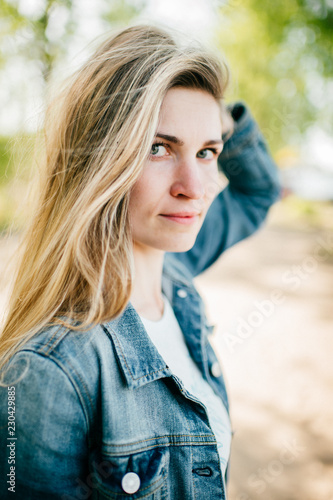 Beautiful Long Haired Girl With Postive Emotional Face Outdoor Art
