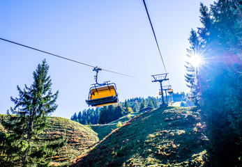 Canvas Print - ski lift cabin