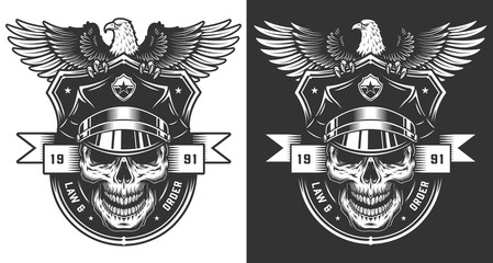 Wall Mural - vintage policeman label concept