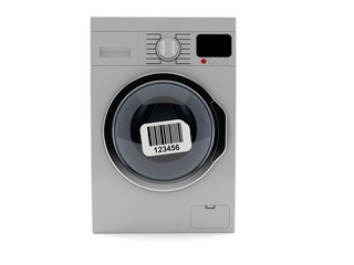 Poster - Washing machine with barcode sticker