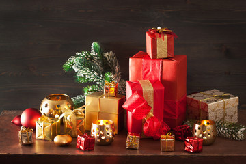 christmas gift box and decoration light