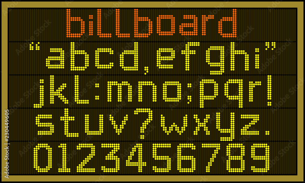 Billboard font - Retro LCD billboard with lower case alphabets ...