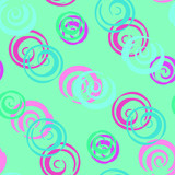 Fototapeta  - Seamless retro pattern with colorful spiral elements