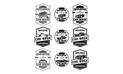 Wall Mural - set of car wash logo design template.vintage car wash vector illustration