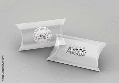 Clear Pillow Boxes Mockup Buy This Stock Template And Explore