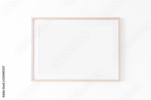 Download Landscape Large 50x70 20x28 A3 A4 Wooden Frame Mockup With Passe Partout On White Wall Poster Mockup Clean Modern Minimal Frame Empty Fra Me Indoor Interior Show Text Or Product Wall Mural Whitenovastudio PSD Mockup Templates