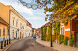 Tokaj historic city center in autumn colours. The small town in Northeastern Hungary is famous for its viticulture