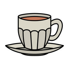 Poster - cup of coffee with plate isolated icon