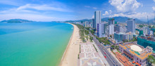 Panorama Of The City Of Nha Trang In Vietnam From Drone Point Of View