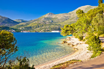 Idyllic turquoise beach in Slano