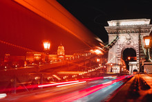 Budapest Chain Bridge At Night, Hungary